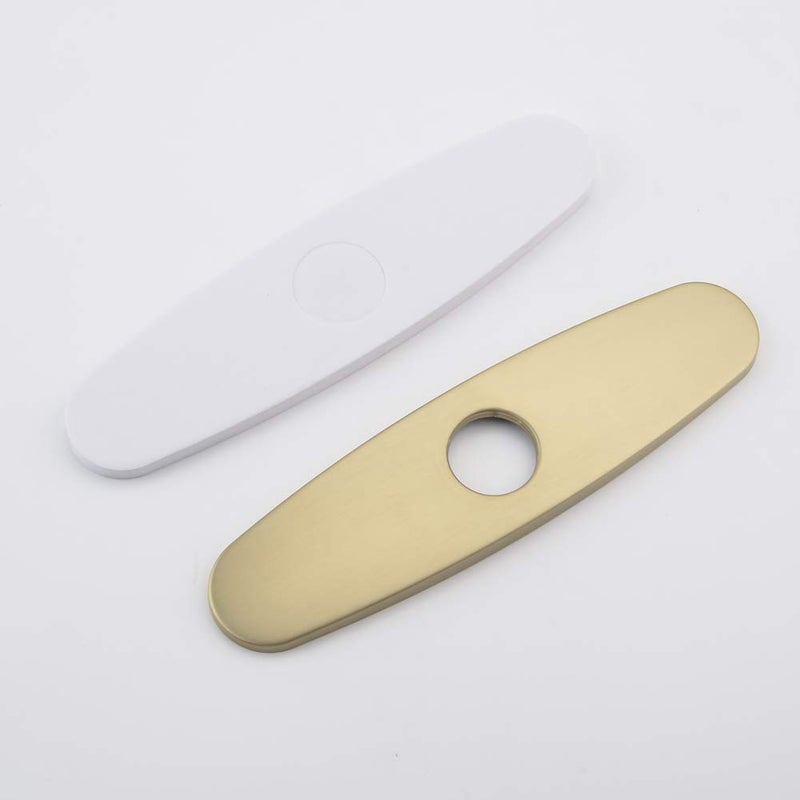 SHAMANDA 10-Inch Escutcheon Hole Cover Deck Plate for Bathroom Kitchen Sink Faucet Stainless Steel, Brushed Goldï¼ŒDP60001-3 - Image 2